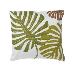 Zestaw 2 poduszek dekoracyjnych ZENOBIA Bawełna 45 x 45 cm Ciemnozielony Wzór roślinny