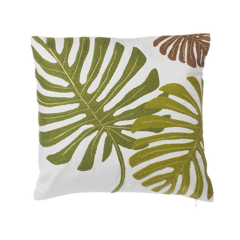 Zestaw 2 poduszek dekoracyjnych ZENOBIA Bawełna 45 x 45 cm Ciemnozielony Wzór roślinny