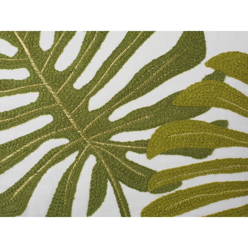 Zestaw 2 poduszek dekoracyjnych ZENOBIA Bawełna 45 x 45 cm Ciemnozielony Wzór roślinny