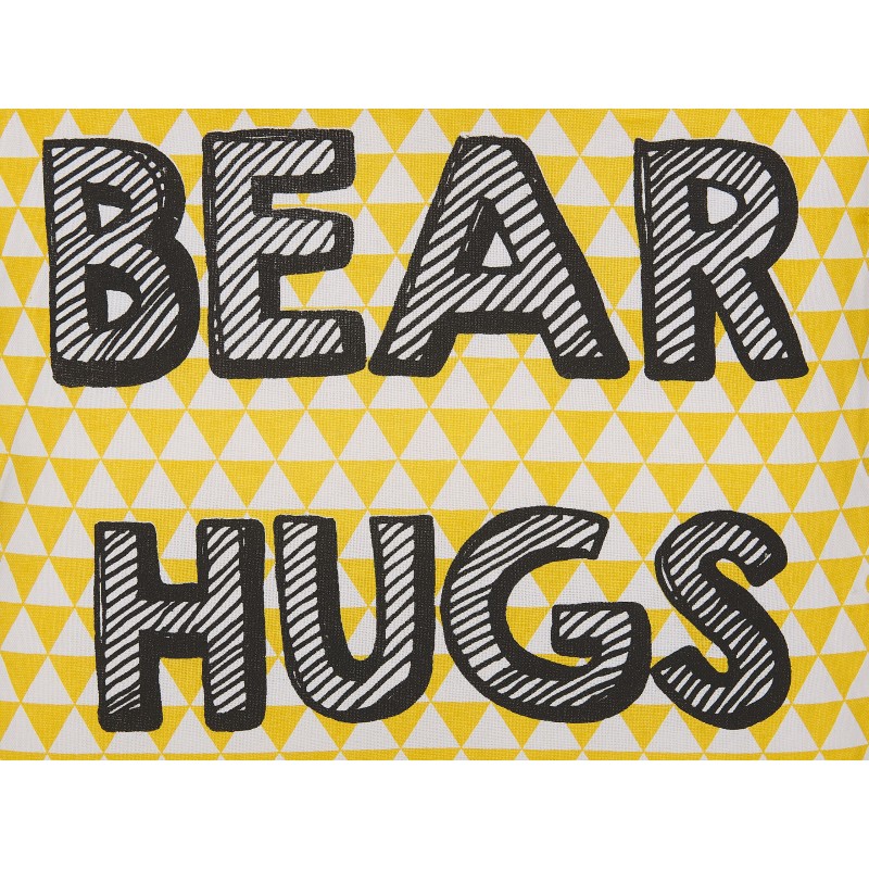 Bawełniana poduszka dla dzieci z nadrukiem 40 x 40 cm żółta RADZKOT