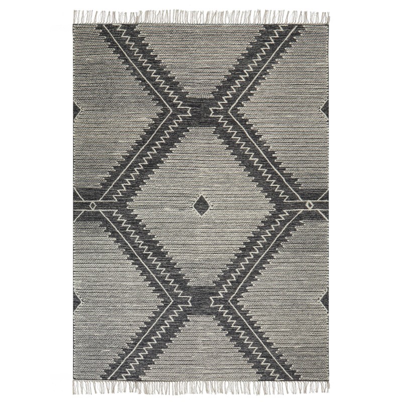 Dywan bawełniany 140 x 200 cm biało-czarny ARBAA
