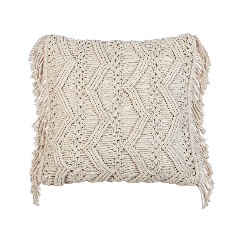 Zestaw 2 poduszek dekoracyjnych KIRIKKALE Bawełna 45 x 45 cm Jasnobeżowy Wzór geometryczny