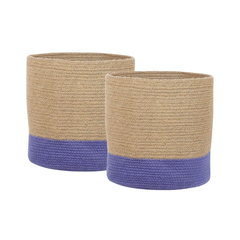 Zestaw 2 koszy BULANIK Juta Fioletowy