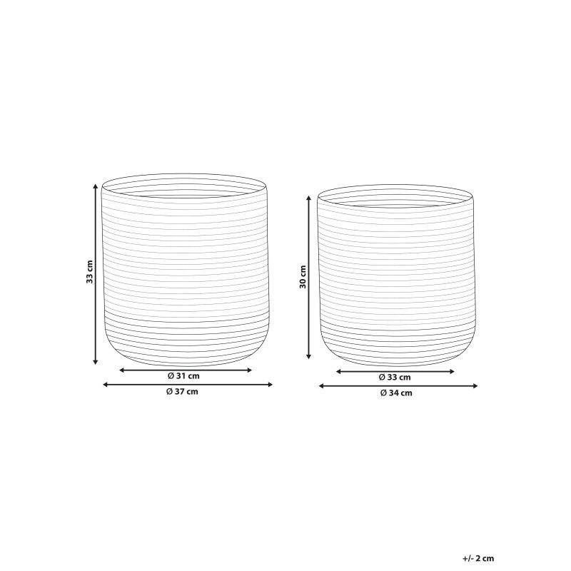 Zestaw 2 koszy BULANIK Juta Fioletowy