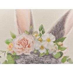 2 poduszki dekoracyjne z motywem królika 45 x 45 cm beżowoszare FATSIA