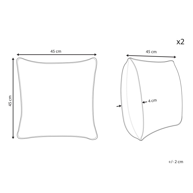 Zestaw 2 poduszek dekoracyjnych MINGORA Bawełna 45 x 45 cm Czerwony W serca