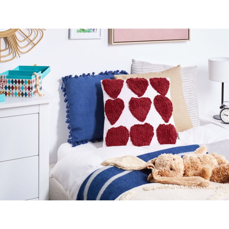 Zestaw 2 poduszek dekoracyjnych MINGORA Bawełna 45 x 45 cm Czerwony W serca