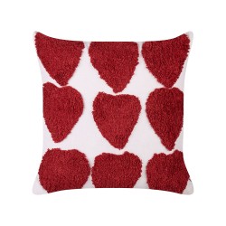 Zestaw 2 poduszek dekoracyjnych MINGORA Bawełna 45 x 45 cm Czerwony W serca