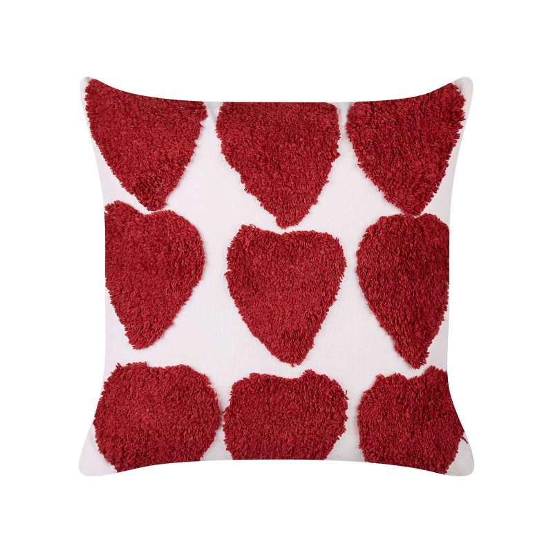 Zestaw 2 poduszek dekoracyjnych MINGORA Bawełna 45 x 45 cm Czerwony W serca