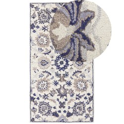Dywan wełniany 80 x 150 cm beżowo-niebieski KUMRU