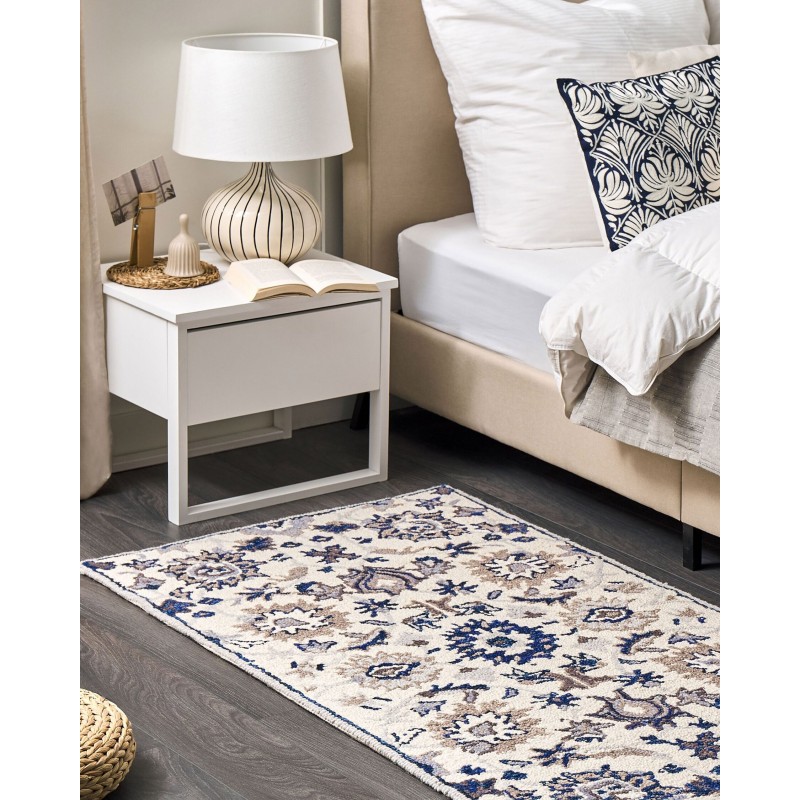 Dywan wełniany 80 x 150 cm beżowo-niebieski KUMRU