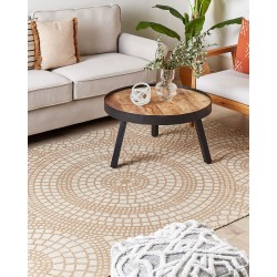 Dywan z juty 160 x 230 cm beżowy z białym ARIBA