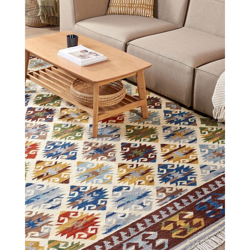 Dywan wełniany kilim 200 x 300 cm wielokolorowy AKNALICH