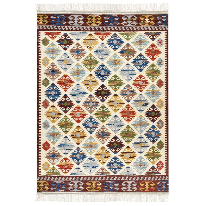 Dywan wełniany kilim 200 x 300 cm wielokolorowy AKNALICH