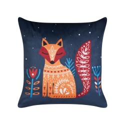 2 welurowe poduszki dekoracyjne dla dzieci w liski 45 x 45 cm ciemnoniebieskie FIRESPIKE