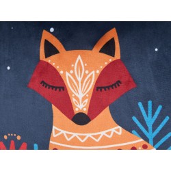 2 welurowe poduszki dekoracyjne dla dzieci w liski 45 x 45 cm ciemnoniebieskie FIRESPIKE