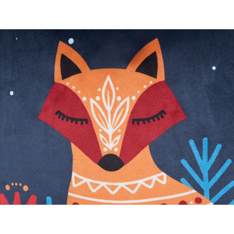 2 welurowe poduszki dekoracyjne dla dzieci w liski 45 x 45 cm ciemnoniebieskie FIRESPIKE