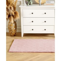 Dywan sztuczne futro królika 80 x 150 cm różowy GHARO