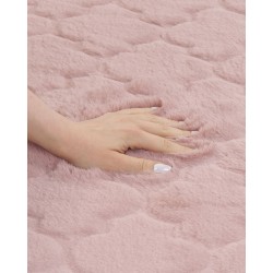 Dywan sztuczne futro królika 80 x 150 cm różowy GHARO