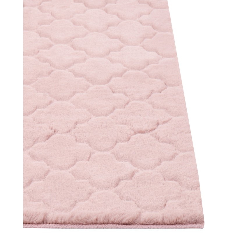 Dywan sztuczne futro królika 80 x 150 cm różowy GHARO