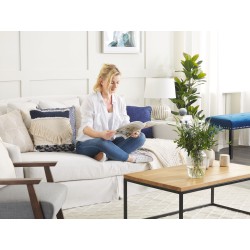 Zestaw 2 poduszek dekoracyjnych MELUR 45 x 45 cm Ciemnoniebieski Ikat