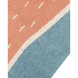 Dywan dziecięcy bawełniany motyw leniwca 80 x 150 cm niebiesko-pomarańczowy ISAK