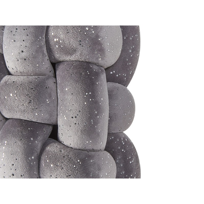 Poduszka dekoracyjna SIRALI Welur 30 x 30 cm Szary Jednolity