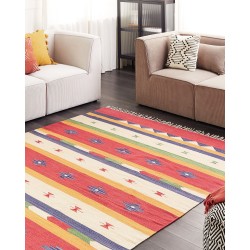 Dywan bawełniany kilim 200 x 300 cm wielokolorowy ALAPARS