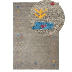 Dywan wełniany gabbeh 140 x 200 cm szary SEYMEN