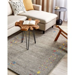 Dywan wełniany gabbeh 140 x 200 cm szary SEYMEN