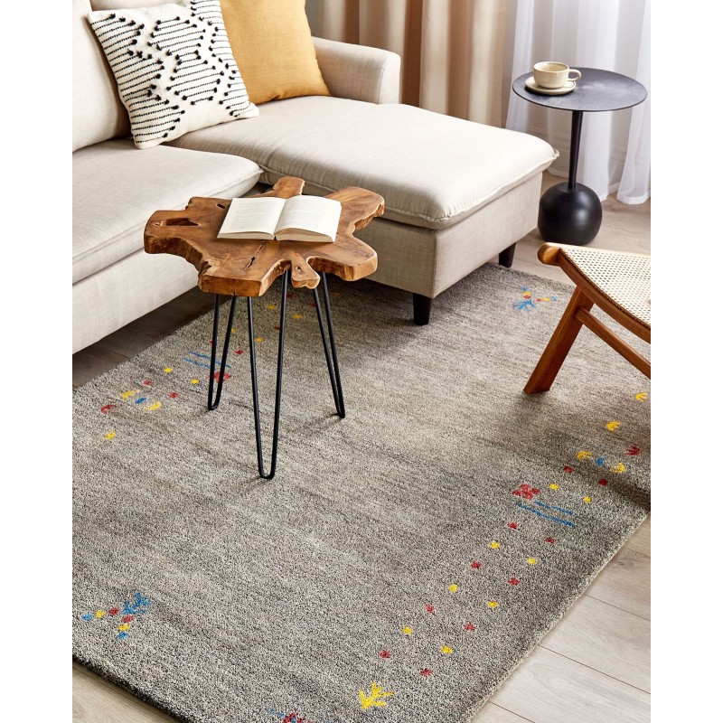 Dywan wełniany gabbeh 140 x 200 cm szary SEYMEN