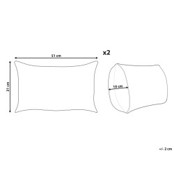 Zestaw 2 poduszek dekoracyjnych URPAD Juta 30 x 50 cm Kolorowy Wzór orientalny