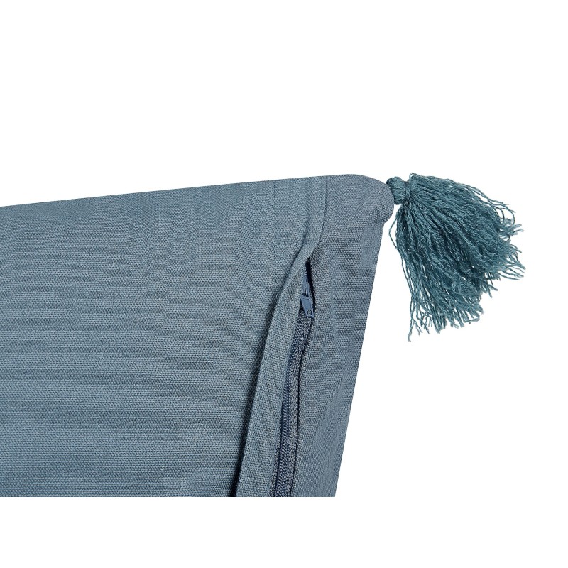 Poduszka dekoracyjna RIBES Welur 45 x 45 cm Ciemnoniebieski Wzór kwiatowy