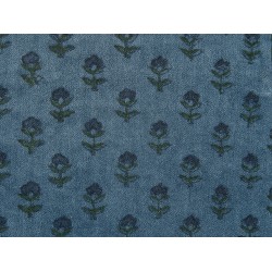 Poduszka dekoracyjna RIBES Welur 45 x 45 cm Ciemnoniebieski Wzór kwiatowy
