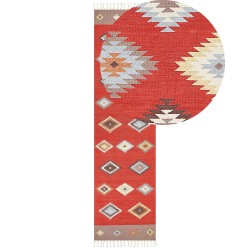 Dywan bawełniany kilim 80 x 300 cm wielokolorowy LORUT