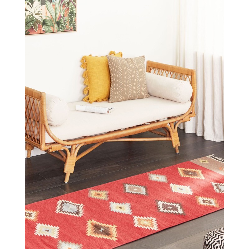 Dywan bawełniany kilim 80 x 300 cm wielokolorowy LORUT