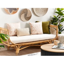 Zestaw 2 poduszek dekoracyjnych TRITELEIA Welur 45 x 45 cm Różowy Wzór kwiatowy