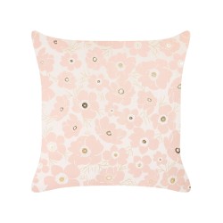 Zestaw 2 poduszek dekoracyjnych TRITELEIA Welur 45 x 45 cm Różowy Wzór kwiatowy