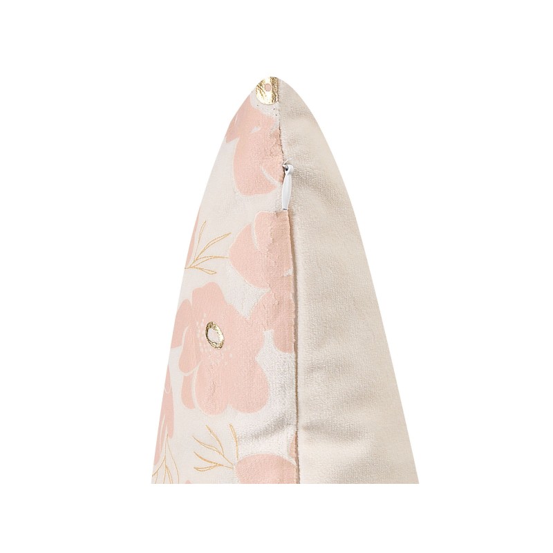 Zestaw 2 poduszek dekoracyjnych TRITELEIA Welur 45 x 45 cm Różowy Wzór kwiatowy