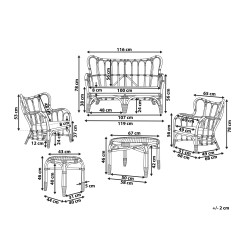 Zestaw ogrodowy ze stolikiem dla 4 osób BRINDISI Rattan Ciemnobrązowy