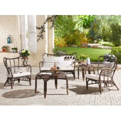 Zestaw ogrodowy ze stolikiem dla 4 osób BRINDISI Rattan Ciemnobrązowy