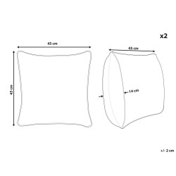 Zestaw 2 poduszek dekoracyjnych PILEA Sztuczne futro 45 x 45 cm Jasnozielony Jednolity
