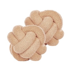 Zestaw 2 poduszek dekoracyjnych MALNI Boucle 19 x 19 cm Piaskowy Jednolity