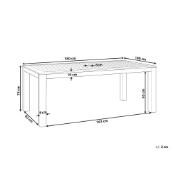 Stół ogrodowy TUSCANIA 180 cm 100 cm Drewno eukaliptusowe Ciemnobrązowy