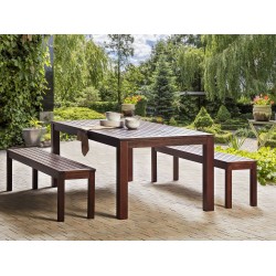 Stół ogrodowy TUSCANIA 180 cm 100 cm Drewno eukaliptusowe Ciemnobrązowy