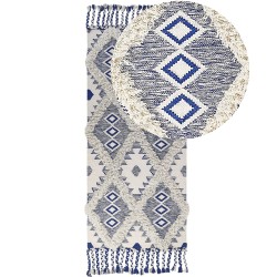 Dywan bawełniany 80 x 200 cm beżowo-niebieski MANAVGAT
