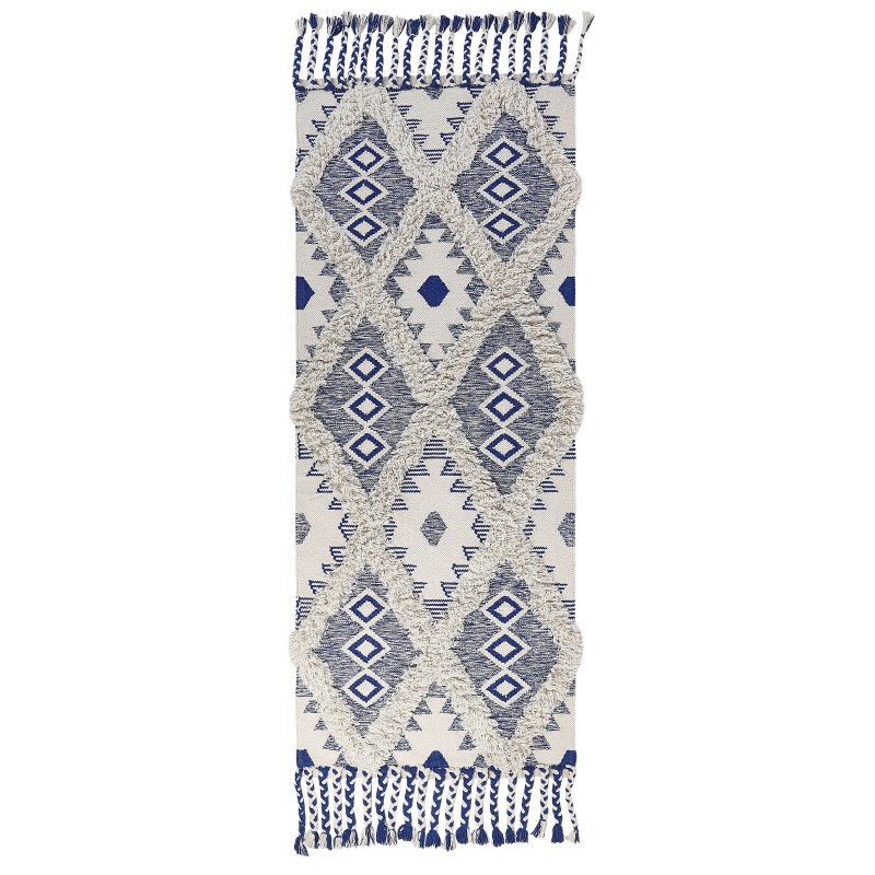 Dywan bawełniany 80 x 200 cm beżowo-niebieski MANAVGAT