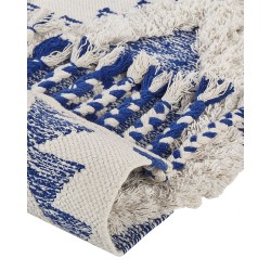 Dywan bawełniany 80 x 200 cm beżowo-niebieski MANAVGAT