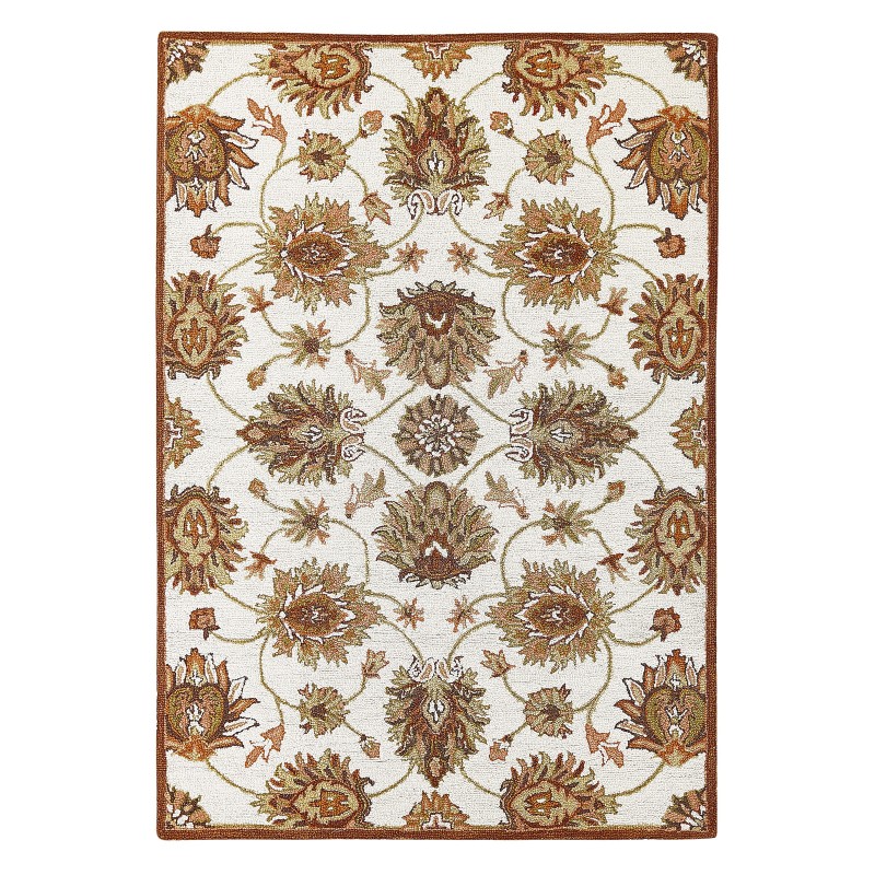 Dywan wełniany 140 x 200 cm beżowo-brązowy EZINE