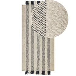 Dywan wełniany 80 x 150 cm złamana biel z czarnym TACETTIN